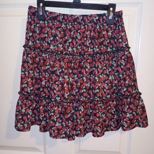 Woman's Shein mini skirt 16 in Floral rose pattern size small